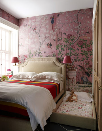 Pink Wallpapers For Bedrooms. HAND PAINTED WALLPAPER